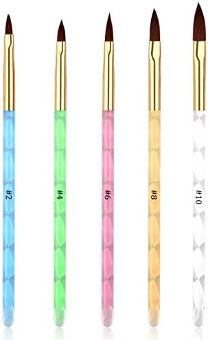 5Pcs UV Gel Acrylic Nail Brush Set for Nail Art Tips Builder and Nail Painting