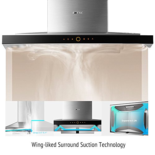 FOTILE EMS9018 36" Wallmount Range Hood Touchscreen 2 Speed