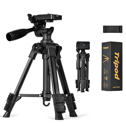 Small Tripod for Camera, Mini Tripod for Projector, Phone, DSLR, Laser Level, Portable Adjustable 11"-25" Height, 5 lbs Capacity, 360 Rotation, Includes Carry Bag and Phone Holder