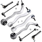 Detroit Axle - 8PC Front Lower Forward and Rearward Control Arms w/Sway Bars and Outer Tie Rods for 04-07 BMW 525i 530i - [08-10 528i] - 04-05 545i - [06-10 550i M5]