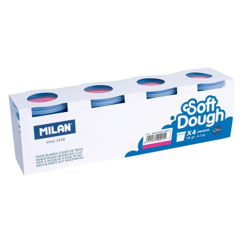 Caja 4 botes 116 g pasta blanda Soft Dough, rosa