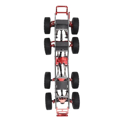Alomejor Hochstärkem Verbundmaterial -Chassis -Ersatzkit für EIN SCX24 RC Axialauto mit Einem Niedrigen Zentralen Schwerkraftdesign für Rennliebhaber (Schwarz Rot)