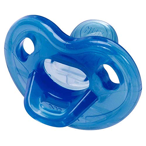 NUK Chupeta Sensitive Soft 100% Silicone Boy S1 - Azul Tam 1 (0-6 Meses)