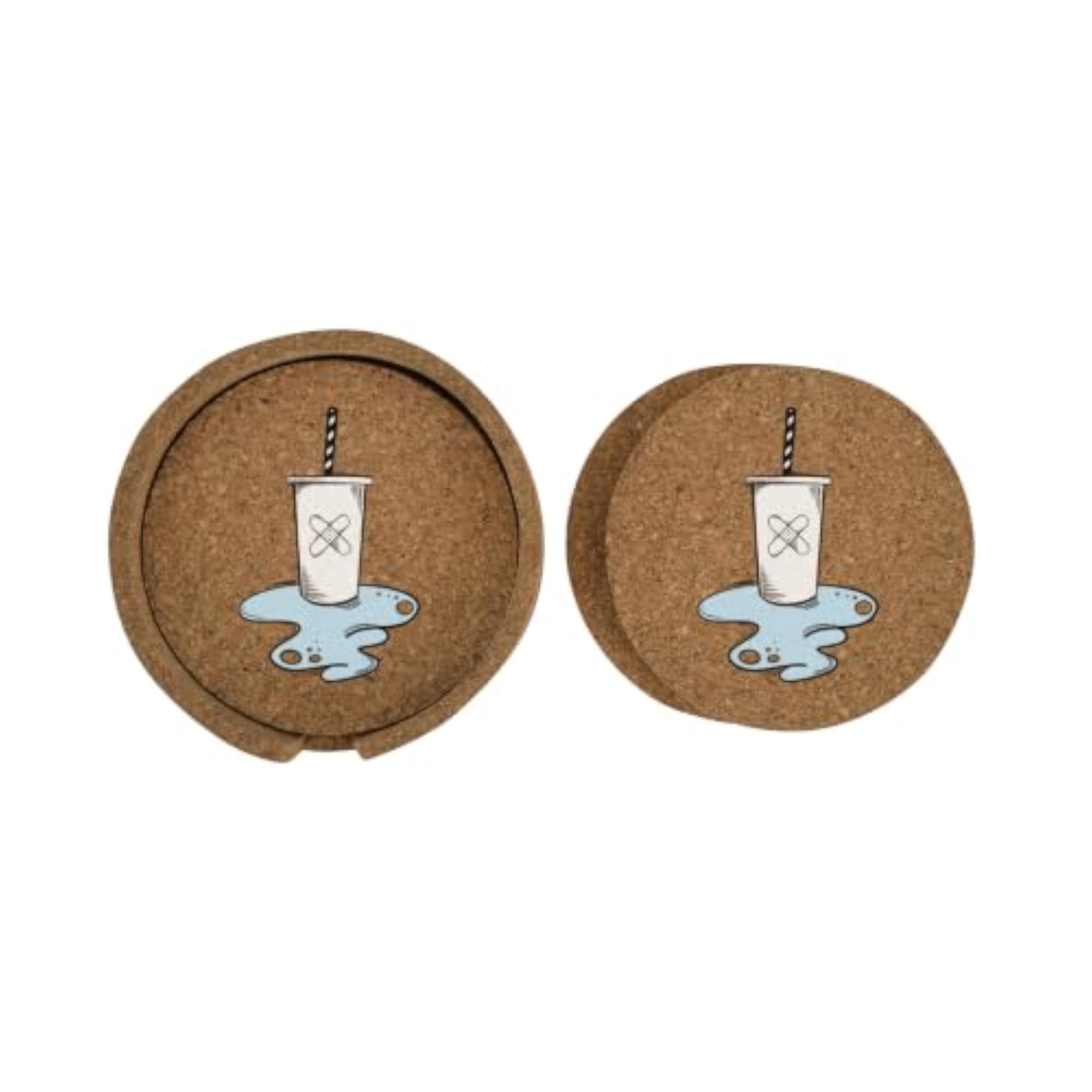 Printed Cork Coaster Set of 4, Home & Office Decor