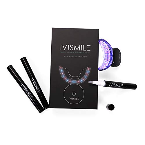 IVISMILE New Wireless Teeth whitening Device,Dual Light Technology Box Set.FDA/Peta-Approved,Vegan,Peta