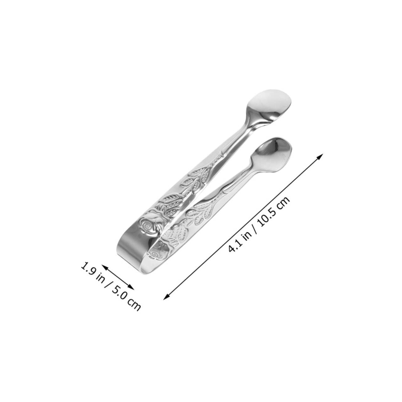 PRETYZOOM Rose Gold Embossed Tong Tool for Ice Cube Sugar Cube Cookie Mini Serving Tongs