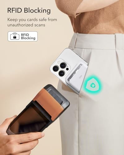 image for ESR for MagSafe Wallet, 5-Card Holder With RFID Blocking, MagSafe Stic