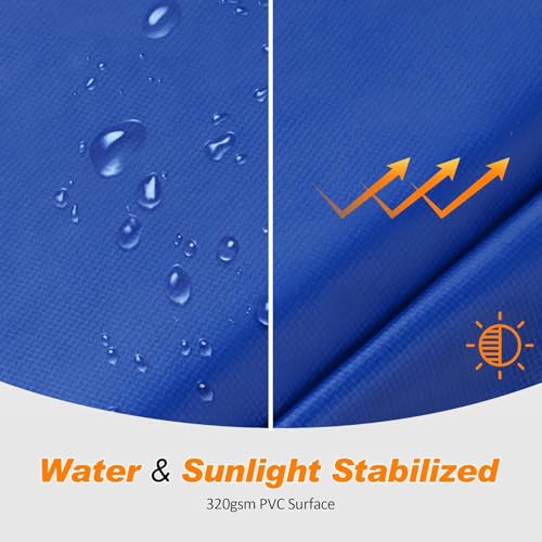 ExacMe Trampoline Pad Replacement Round Safety Spring Cover, No Hole for Pole (Blue, 14 Foot)