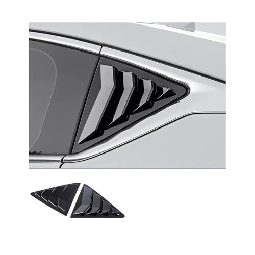 2PCS Car Rear Window Shutter Cover Trim Compatible For Cadillac CT5 Louver Side Vent Accessories(Gloss black)