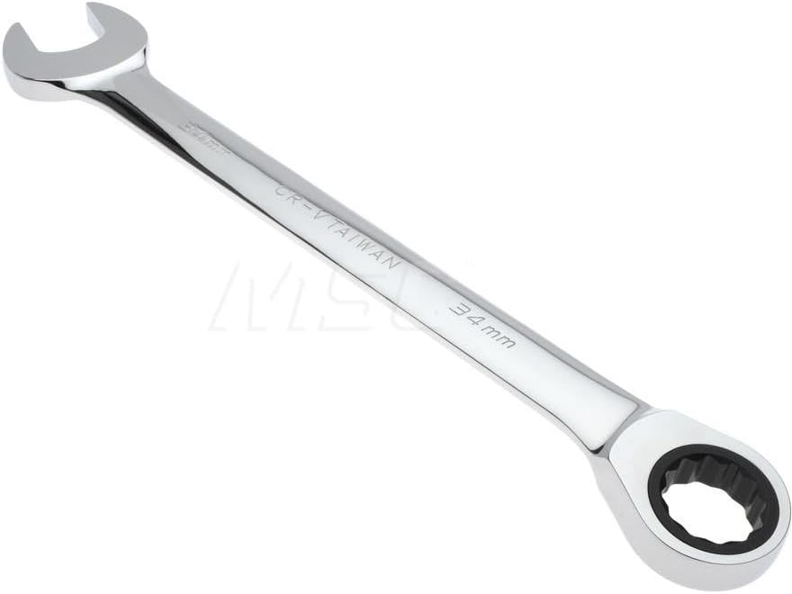 Paramount Reversible Ratcheting Metric Combination Wrench: 34mm Open & Box Ends
