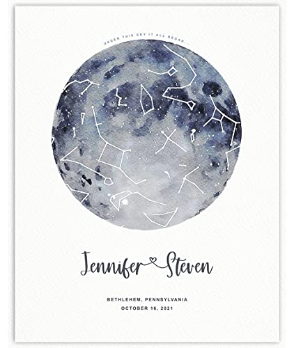 Custom Star Map for Specific Date Personalized Star Constellation Map