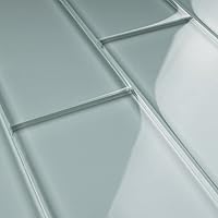 Vista 3 de Tenedos Ice Mist - Azulejo de vidrio gris brillante de 3 x 6 pulgadas, elegante azulejos de pared y protector contra salpicaduras para baño, cocina