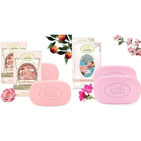 Un Air d'Antan Rose Soap 2PC, Cherry Soap 2PC - 3.52 OZ Cover