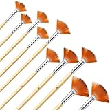10Pcs Fan Brush for Painting, Professional Artist Fan Brushes, Soft Oil Paints Brush Acrylic Paint Brushes Paintbrushes for Oil Watercolor Gouache Painting