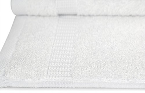 IZO.Bath - 12 Pack 12"x12" Cotton Fingertip-Hand-Face Towels- 100% Extra Soft Ring Spun Washcloths, Highly Absorbent Cleaning Cloth, Brilliant White - Thumbnail 3
