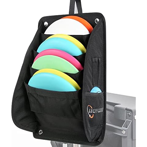 LUCKY CLOVER Disc Cart Putter Pouch: Disc Golf Cart Pocket Pouch for Discs and Disc Golf Accessories, Easily Secure to Disc Golf Cart Handle with Strap, Fits Most Disc Golf Carts Cover