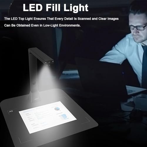 Image of A2 Overhead Scanner for Large Format Documents & Books, 23MP High Resolution, Book Double Pages Smoothing & Split Auto Scanning, Compatible with Windows & macOS