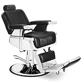 Artist hand Heavy Duty Hydraulic Recline Barber Chair Salon Chair Barber Chairs for Hair Stylist Tattoo Chair Barber Salon Equipment(Black2)