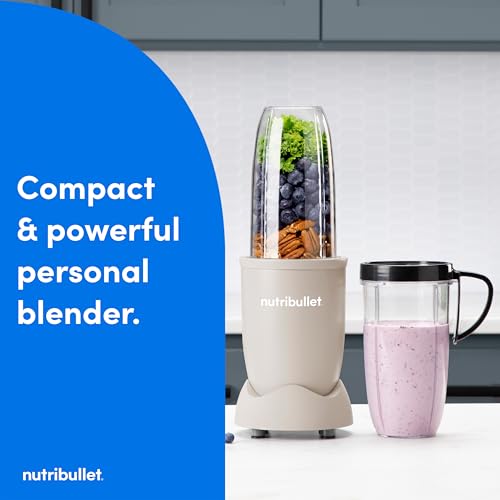 Image of nutribullet Pro Personal Blender, Shakes, Smoothies, Food Prep, and Frozen Blending, 32 Ounce Cup, 24 Ounce Cup, Flip-top Travel Lid, 900 Watt, Matte Linen, NB9-0901LIN