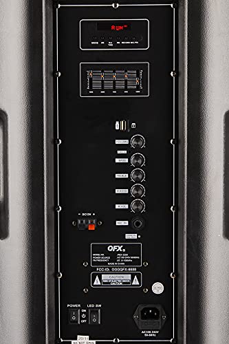 Qxf Pbx-2250 Tws Bluetooth Dual 15” Woofer 1.5” Tweeter Rechargeable Recording Portable Speaker 5-Band Graphic Equalizer Guitar Input Microphone With Echo Control Aux Input Usb/Tf #TOP7