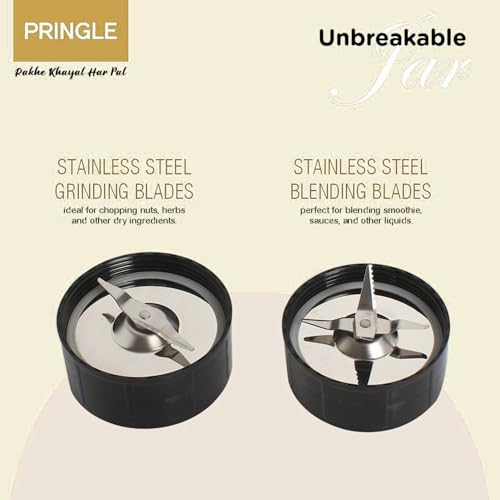 Image of Pringle NB103 Nutri Blender 600W | 22000 RPM High-Speed | Smoothie Maker & Mixer Grinder | 100% Copper Motor | Stainless Steel Blades |3 Unbreakable Jars | 3-in-1 Grind Mix Blend | 2 Yr Warranty