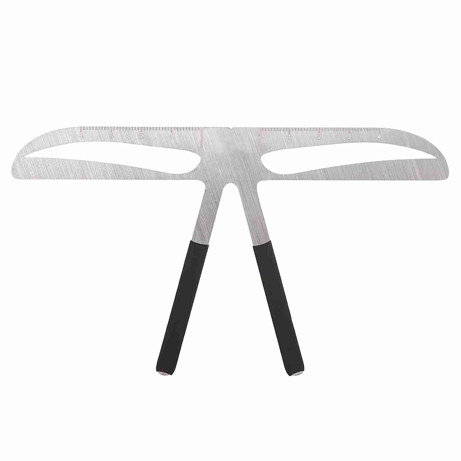 Eyebrow Ruler, Eyebrow Makeup Stencil Shaper Permanent Makeup Eyebrow Measure Ruler Three-Point Positioning Ruler Symmetrical Balance Grooming Stencil Tool (Standard Eyebrow)