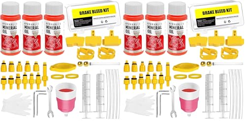 Kit Purgado frenos Para Shimano, Tektro, Magura, Kit Sangrado frenos de frenos de Disco Hidráulico Para Bicicletas, Incluido Líquido de freno Mineral (180ml) (Paquete de 2)