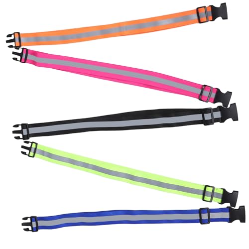 Toddmomy 5Pcs Reflective Running Belt High Visibility Elastic Bands for Night Running Cycling and Walking User Friendly Safety Straps for Enhanced Security