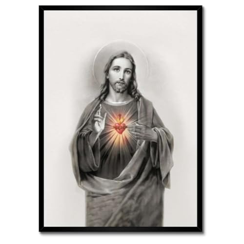 Jésus Christ Roi poster 50x70 cadre blanc cadeau de baptême