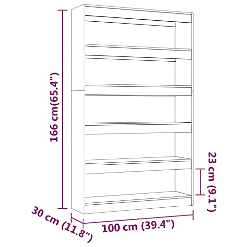Librería de madera gris para separar el salón comedor sin perder luz natural 4