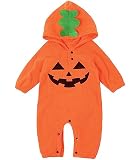Le SSara Halloween Zucca Tuta Cappuccio Natale Costume Romper (3-6 Mesi, Grhead)