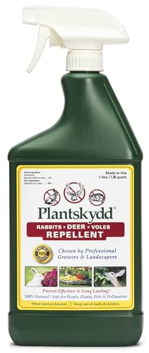 Plantskydd Animal Repellent - Repels Deer, Rabbits, Elk, Moose, Hares, Voles, Squirrels, Chipmunks and Other Herbivores; Ready to Use Liquid - 32 Oz Spray Bottle (PS-1L)