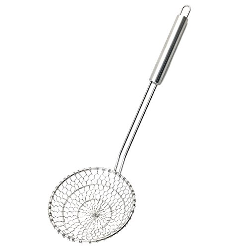 Best Utensils Asian Kitchen Stainless Steel Spider Strainer Professional Wire Skimmer with Spiral
