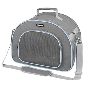 Collapsible Cat Carrier FITBASE Dog Pet Carrier 15.7X10.2X11.8 Inches for Small/Medium Animal Puppy, Pet Travel Cage Soft Sided Cat Bag for Camping, Hiking, or to the Vet’s