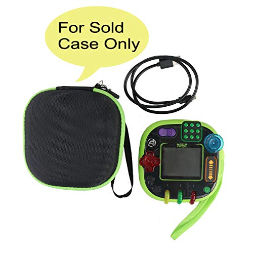 co2CREA Hard Travel Case Replacement for Leapfrog Rockit Twist Handheld Learning Game (Black Case + Green Zipper) - Image 3