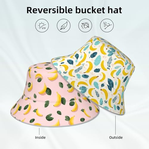 Image of Bucket Hat Double-Side-Wear Reversible Sun Hat Beach Travel Hiking for Women Men