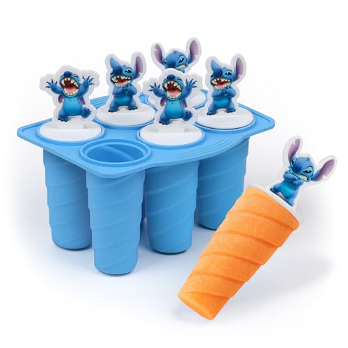 Image of Disney Stitch Silicone Popsicle Molds with Sticks, 6-Cavity, BPA-Free