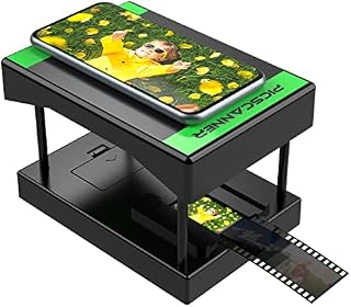 Rybozen 35 mm Negative and Slide Scanner, Converts Your Negatives (N&B and Colour) and Slides into Digital Photos, Portable Folding Scanner with LED Light to Light Up Your Film