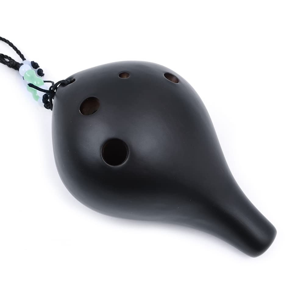 Alnicov Ocarina à 6 trous, en céramique Alto C, marron fumé, en céramique émaillée, beau design, parfait pour les débutants