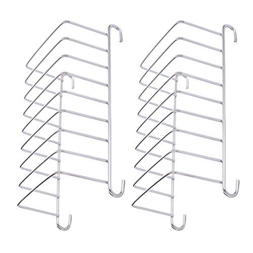 Cabilock 2pcs Stainless Steel Toast Slice Holder 8 Slot Toast and Bread Rack Serving Food Breakfast Stand Cooking Air Fryer Food Serving Dish 15.5X8.5X1.8CM,Silver,HYFLQ54ZA8G203ZEV515IQ