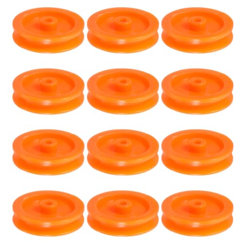 Mobestech 50pcs Plastic Pulley Wheel Pulley Gear Portable Pulley Wheel Plastic Belt Pulley Car Parts Plane Toy Automotive Parts