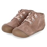 Flach Richter Kinder Schnürschuhe/Lauflernschuhe/Halbschuhe Braun Rauleder, Größe:21, Farbauswahl:beige