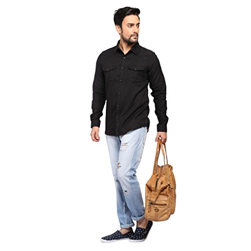 Image of nostrum Jeans Men's Black Solid Shirt