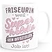 SpecialMe&reg; Kaffee-Tasse [Beruf] weil Superheld kein offizieller Job ist personalisiert mit Namen kleine Geschenke Friseurin wei&szlig; Keramik-Tasse