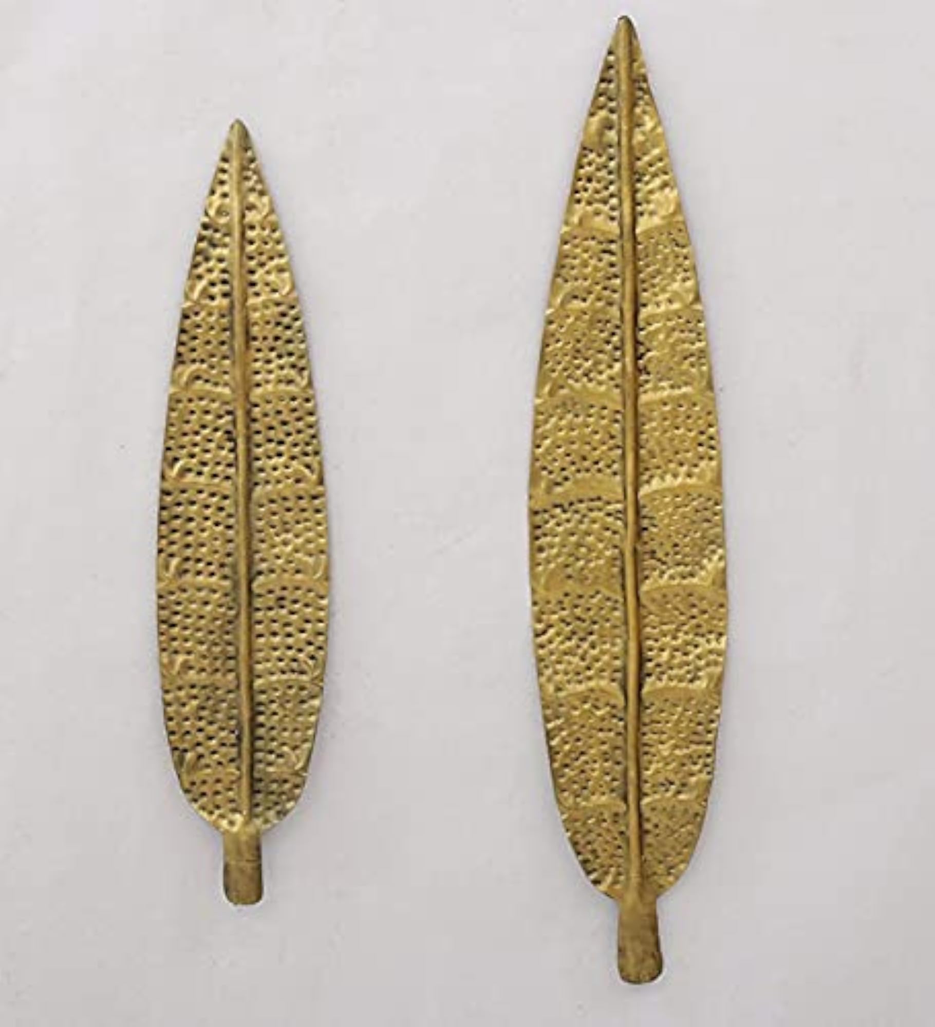Gold Metal Hem Leaf Decorative Wall Art for Home Decor