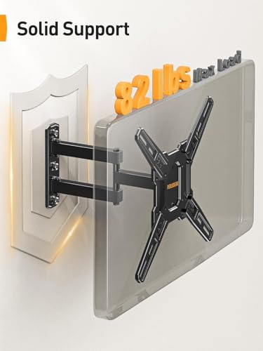 Perlegear Full Motion TV Mount for Most 26–65 inch Flat or Curved TVs up to 82 lbs, Wall Mount TV Bracket with Articulating Arms, Tool-Free Tilt, Swivel, Extension, Max VESA 400x400mm, PGMF3 - Image 5