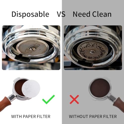 watchget Filtros de papel expresso de 53 mm – 500 peças de papéis de filtro de café cru para tela de