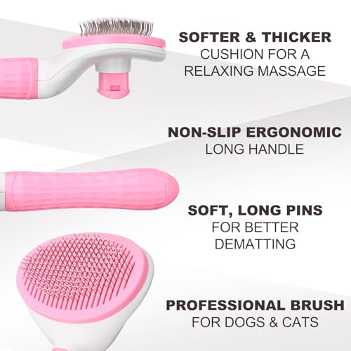 Image of Yaomiao Dog Brush Grooming Kit 9 Pcs Kit with Pet Nail Clipper and File Cat Grooming Deshedding Undercoat Rake Comb for All Breeds Sizes Promotes Healthy Skin Coat(Fresh Color)