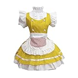 OPHPY Womens Halloween Costumes Sexy French Maid Outfits 4 Piece Fancy Maid Apron Dress Anime Cosplay Clothes