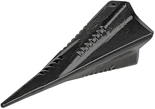 Edward Tools Diamond Wood Splitting Wedge - 4 LB Steel 4 Way Log Splitter - Torpedo/Grenade Wedge Design Splits Firewood into 4 Pieces - Less Effort Manual Maul Log Splitting